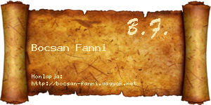 Bocsan Fanni névjegykártya